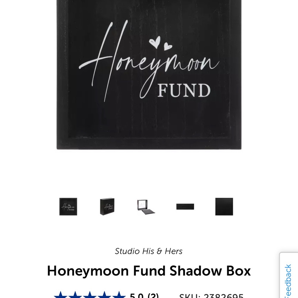 Black Honeymoon Fund Shadow Box - Picture 9 of 10